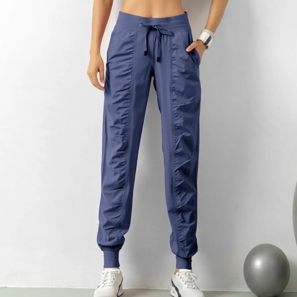 

Women Trousers Soft Breathable Women's Cargo Pants High Waist Drawstring Elastic Ankle-banded Loose Fit Ideal for Casual Sports
