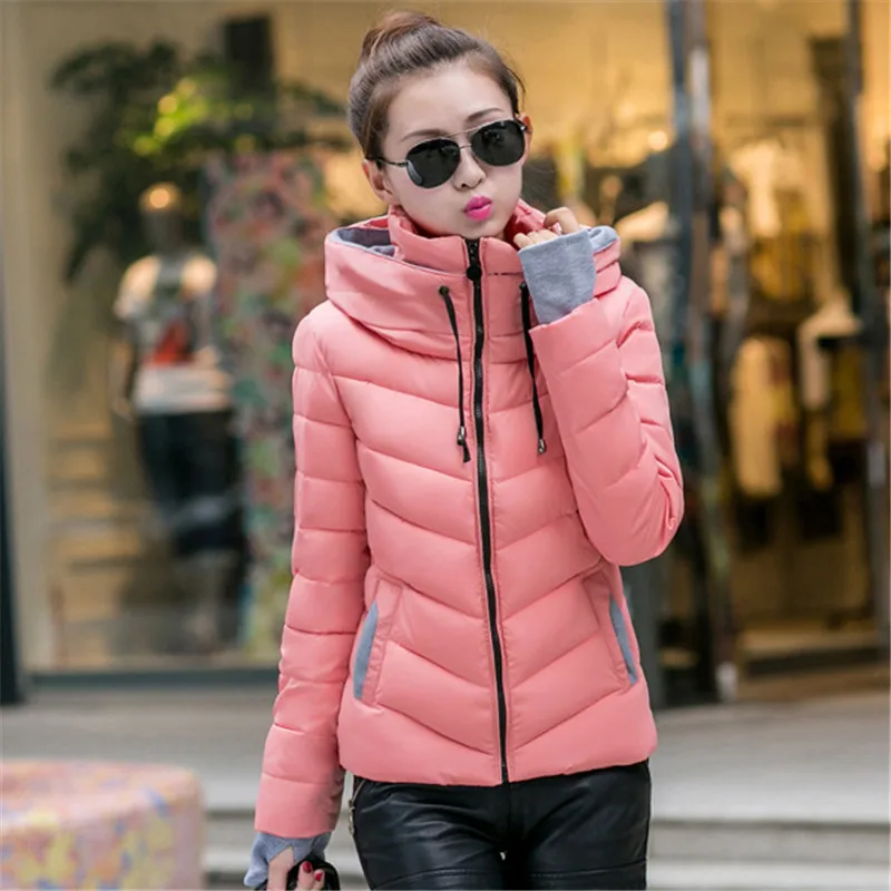 Harajuku Parka Winter Jackets Women Solid Patchwork Warm Basic Coat Chaqueta Mujer Woman Clothes Casaco Feminino Outerwear