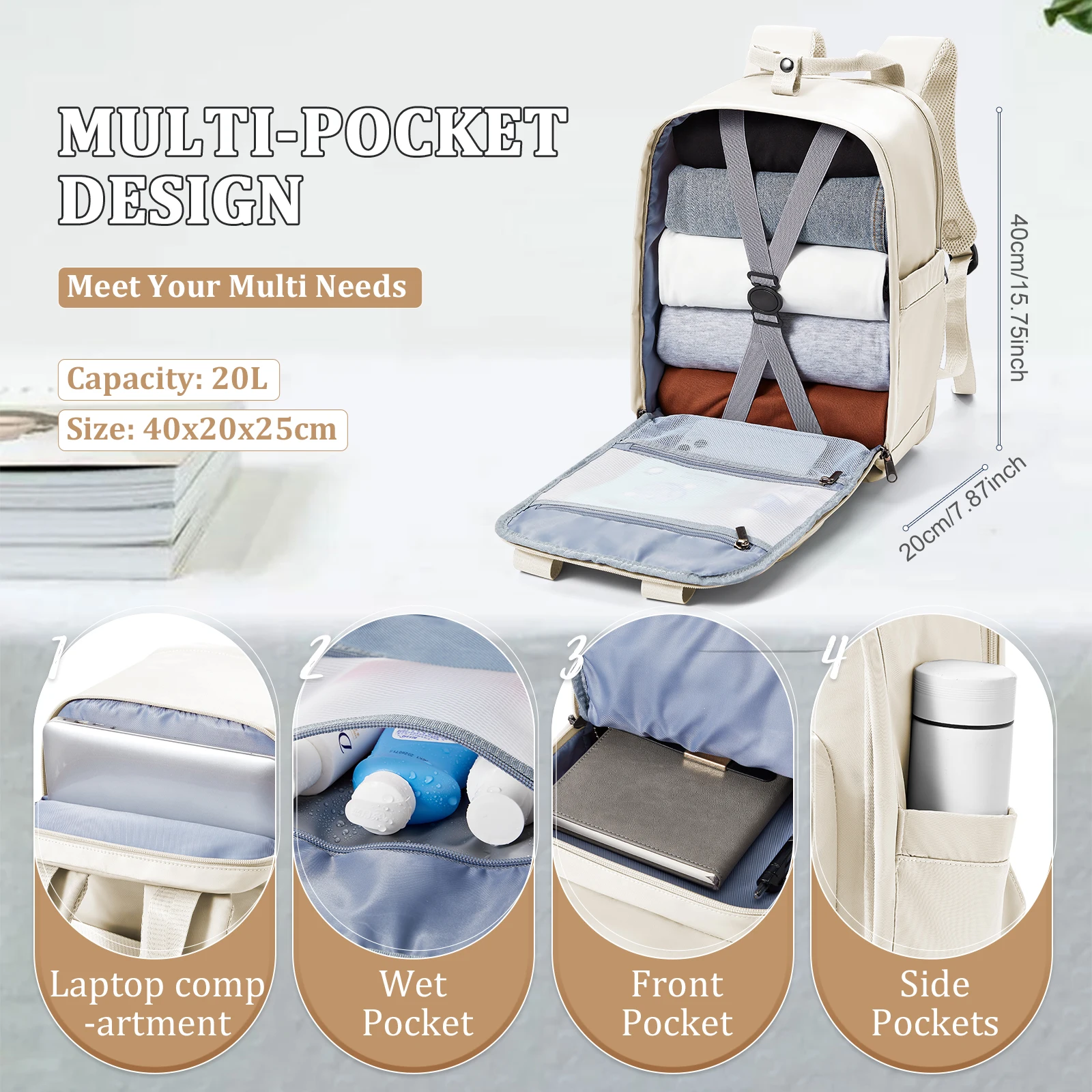 Женский рюкзак для путешествий 40x20x25 ryanair дорожный ранец девочек-подростков