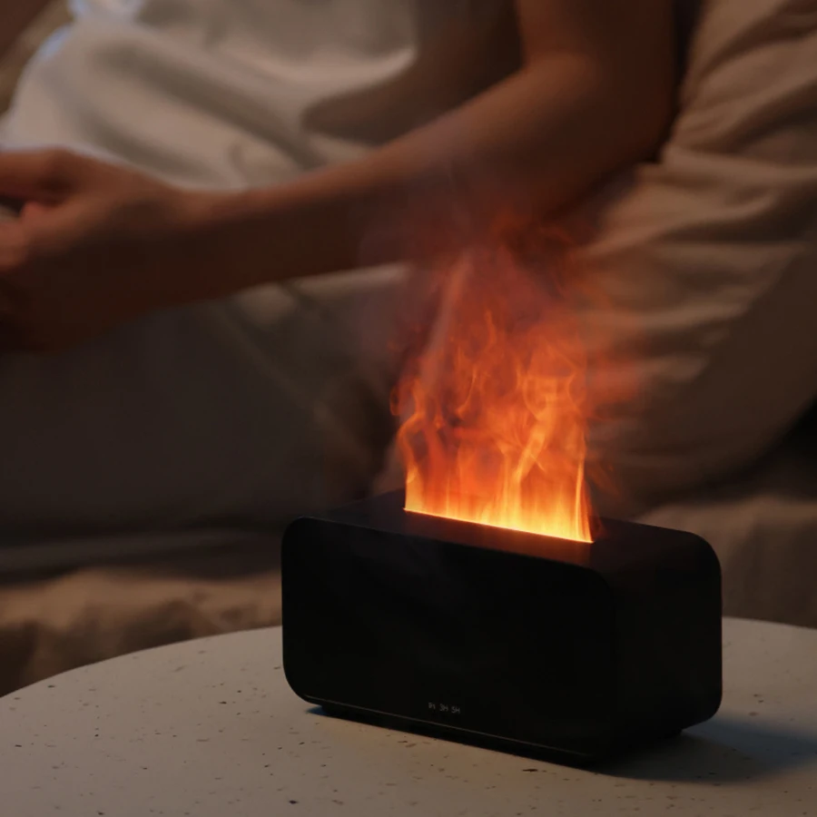 Портативный Диффузор Для Ароматерапии С Красочным Светодиодным Пламенем