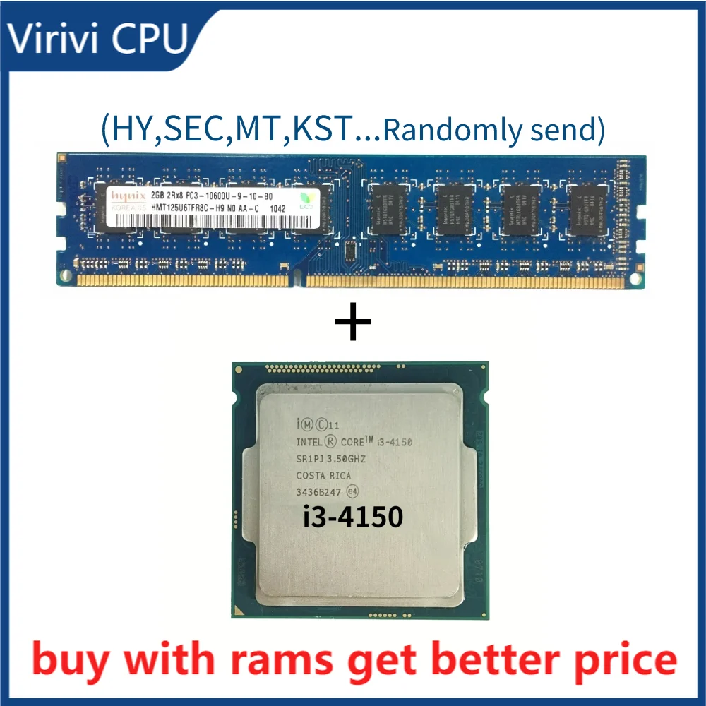 

DDR3 2G ram 1333Mhz with i3-4150 3.5GHz SR1PJ Dual Core LGA1150 CPU Processor