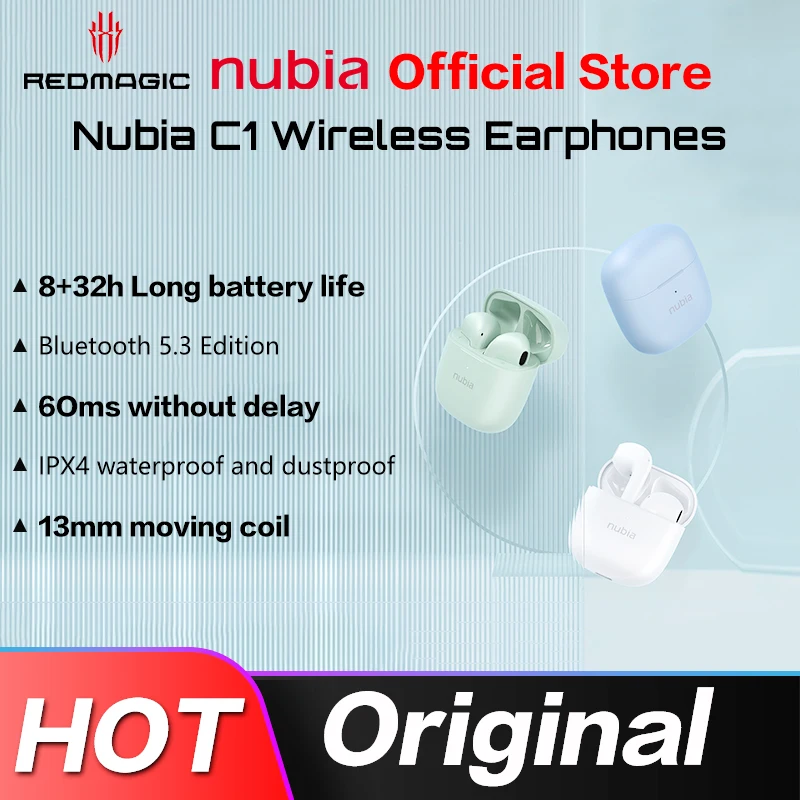 Игровые наушники Nubia C1 TWS беспроводные Bluetooth 5 3 Neosound 60 мс ультра низкая задержка 40