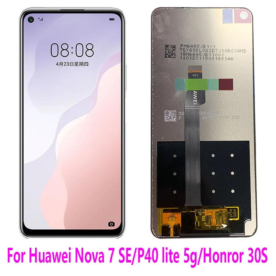 

6.5" 100% Original LCD Display For Huawei Nova 7 SE/P40 lite 5G Touch Screen Digitizer Assembly Rep For Honor 30S LCD Dispaly