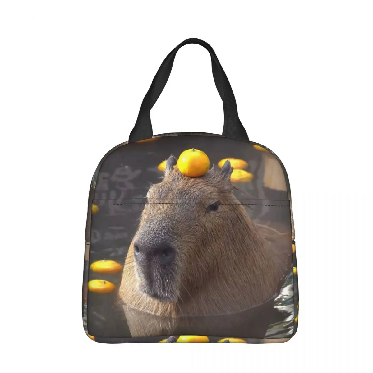 

Capybara Funny Meme Insulated Lunch Bag Thermal Bag Lunch Container Animal High Capacity Tote Lunch Box Food Bag Office Picnic