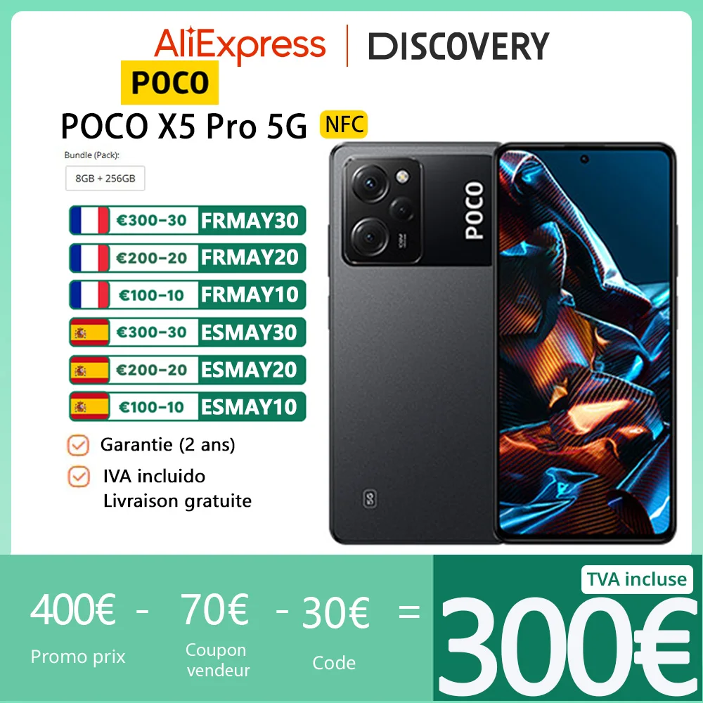 POCO X5 Pro 5G Smartphone, global Version, NFC,128 GB/256 GB, sndragon 778G, tamoed, turbo charge 67W Hz
