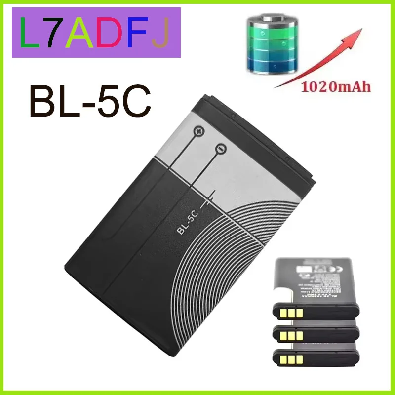 Фото Аккумулятор мобильного телефона 1020 мАч для Nokia BL-5C 1100 6230 6600 1108 1112 1200 n70 n91 N-Gage Сменное зарядное устройство №1