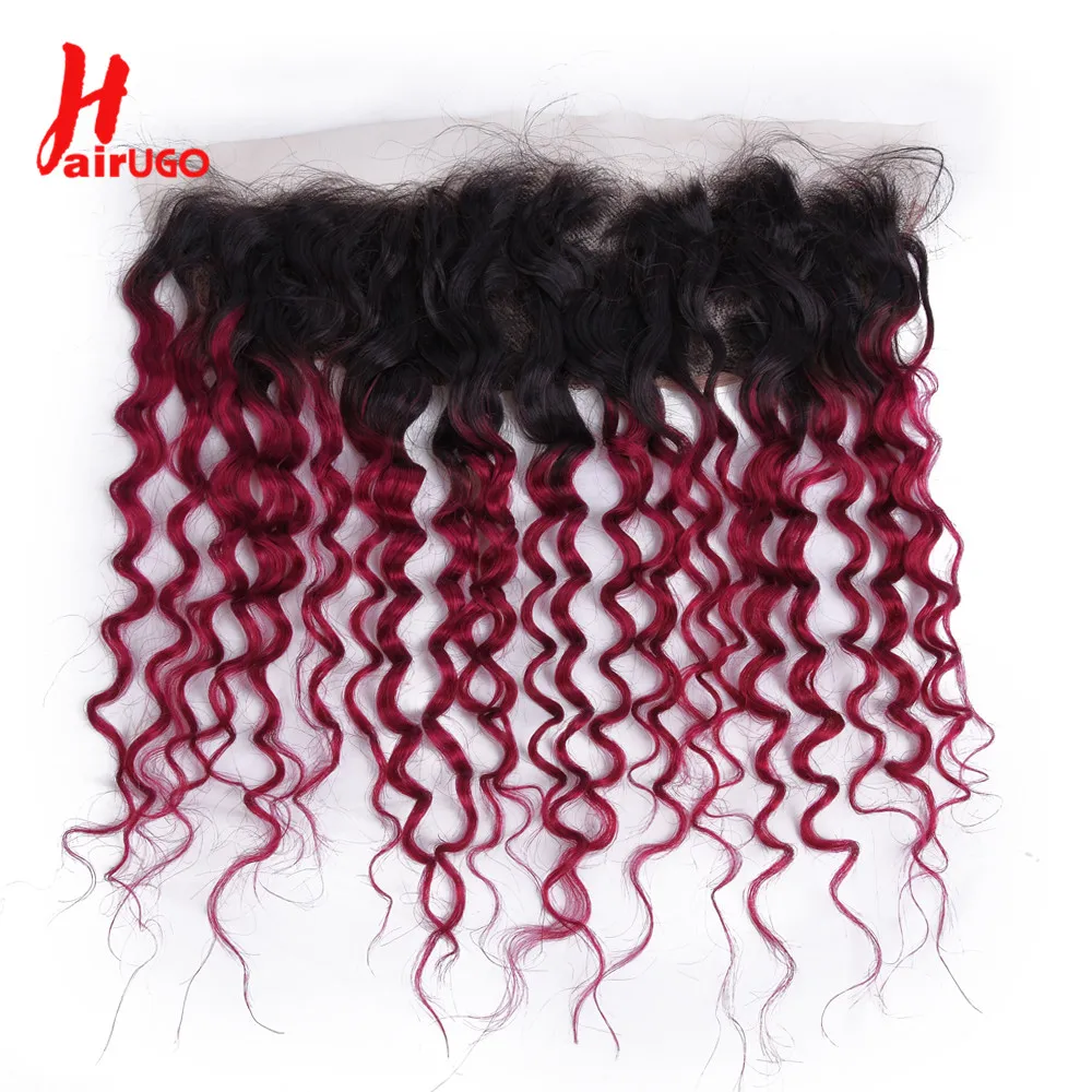 

HairUGo бразильские насекомые волны 13x4 кружевной передний al Remy 100% человеческие волосы кружевной передний бордовый кружевной передний al 130% пло...