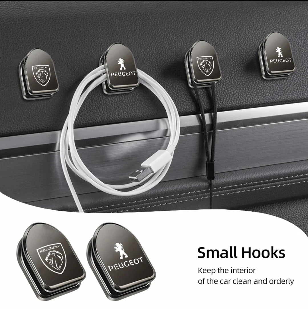 2 sztuki metalowych małych haczyków samochodowych Akcesoria do Peugeot 408 4008 308 3008 Rifter 5008 508 2008 208 301 RCZ 407 108