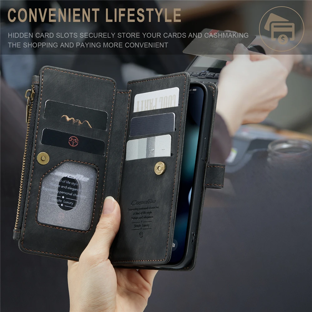 

Wallet Flip Cover Card Slot Leather For iPhone 13 12 Pro Max Mini 11 X XR XS 7 8 Plus SE Case Shockproof Phone Case Coque Funda