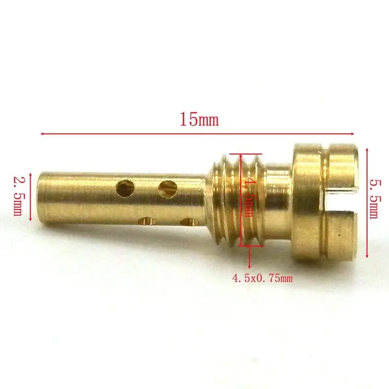 

Motorcycle Slow Pilot Jet For Keihin CV CVK FCE CARB N424-25 38 40 42 45 48 Size 30-75 Injector Nozzle 4.5mm X 0.75mm