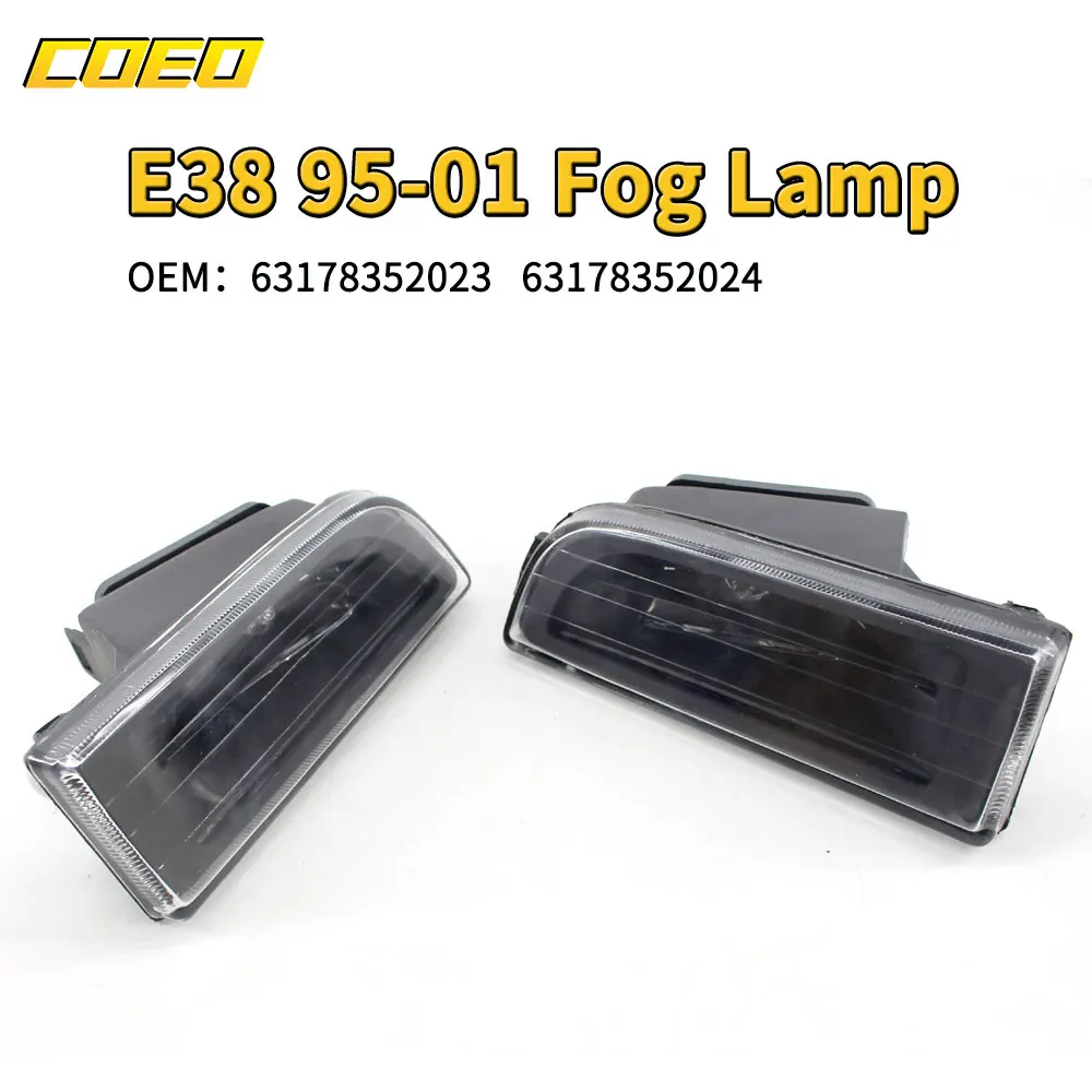 1 pair Auto Front Bumper Fog Light Lamp Assembly With Bulbs For BMW E38 1995-2001 63178352023 63178352024