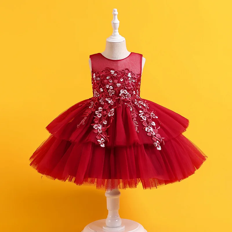 

New Formal Christmas Dress Kids Party Princess Dresses For Girls Children Costume Appliques Wedding Tutu Dress Girl Vestido 4-12