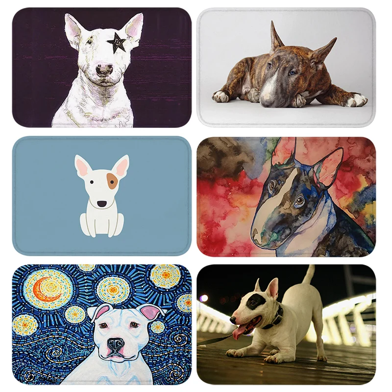 

Doormat Entrance Door Bull Terrier Foot Mat Rugs Kitchen Carpet Living Room Mats Carpets Bathroom Rug Custom Home Bath Prayer