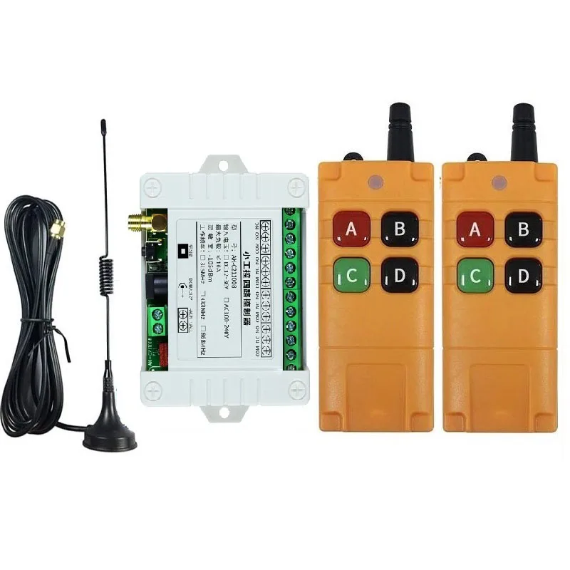 

DC 12V 24V 36V 4CH RF беспроводной пульт дистанционного управления Переключатель радиоприемник с дистанционным управлением 2000M на большие расстоян...