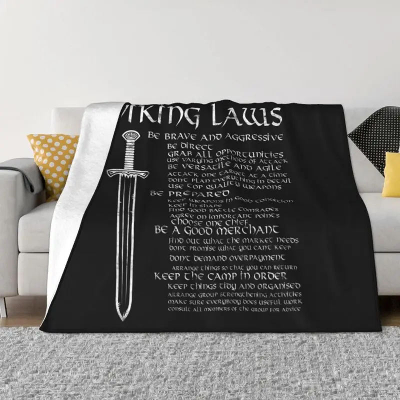 

Одеяло в скандинавском стиле, Фланелевое покрывало в стиле викингов с изображением скандинавских воинов и меча, для постельного белья