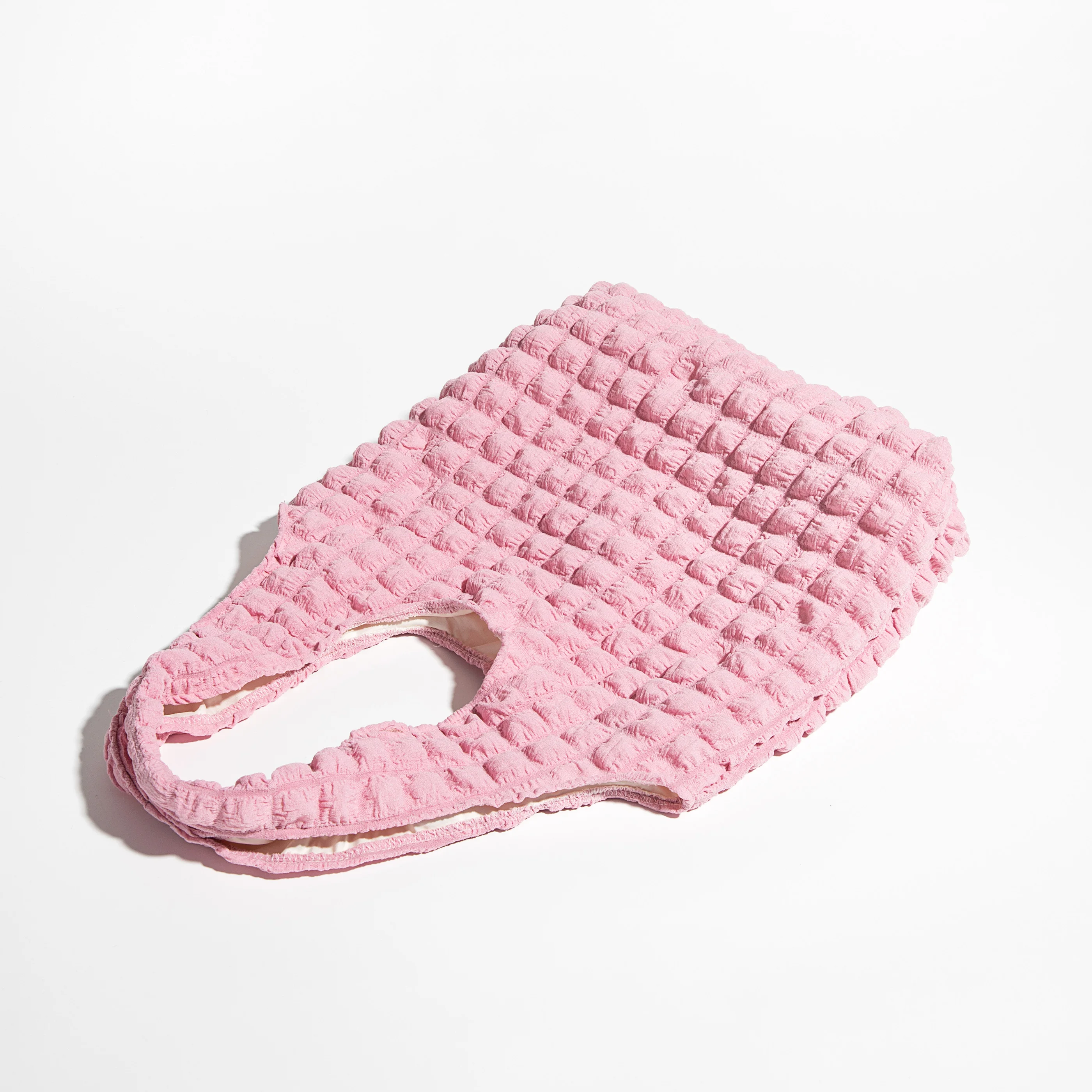 KOKOPEAS Beige Bubble Quilted Tote Bag for Women Stylish Korean Style Shopper Shoulder Purse Eco Friendly Reuable Casual Handbag