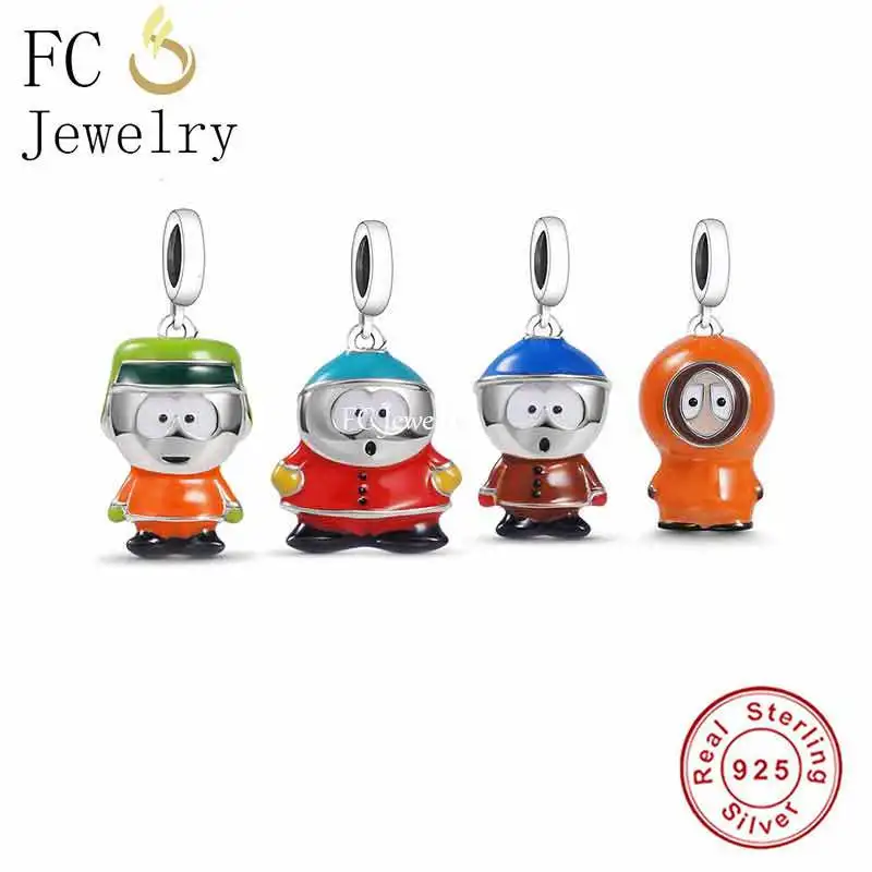

FC Jewelry Fit Original Pan Charms Bracelet 925 Silver Cartoon Color Dressing Boy With Different Cap Bead For Making Berloque