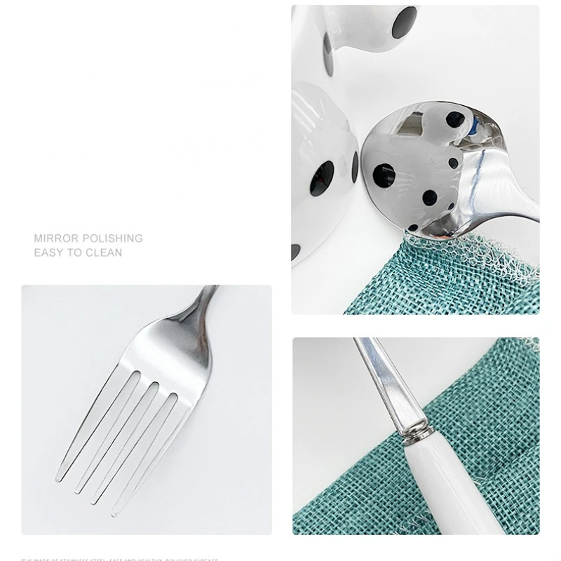 Набор столовых приборов с керамической ручкой дорожный набор вилкой и ложкой