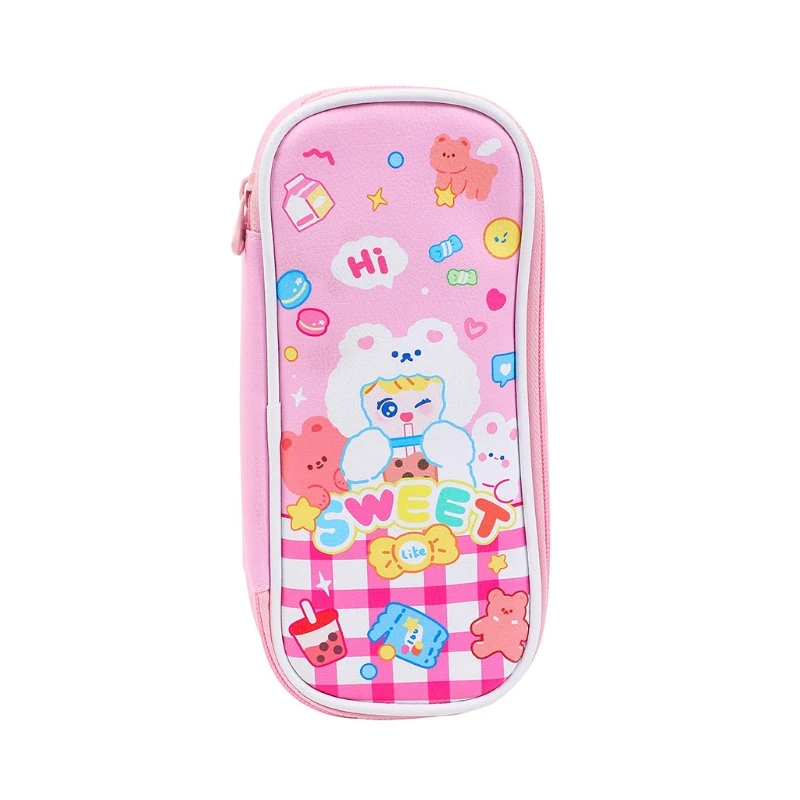 

Cartoon Student PU Leather Pencil Pen Case Box Makeup Pouch Brush Holder Bag