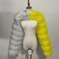 women autumn winter fur coat 2022 fashion new long sleeve splicing imitation fur overcoat elegant office woman short jacket