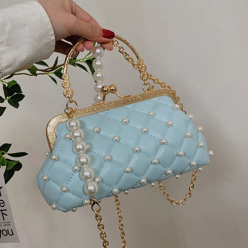 

2022 New fashion hand bill of lading shoulder slant pearl with Cheongsam bag Dinner dress princess bag