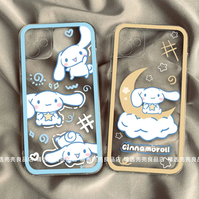 

Kawaii Cinnamoroll Cloud Moon Shockproof Phone Cases for Iphone 11 12 13 Pro Max Xs X Xr 8 7 Plus Cover Shells Women Y2K Trendy