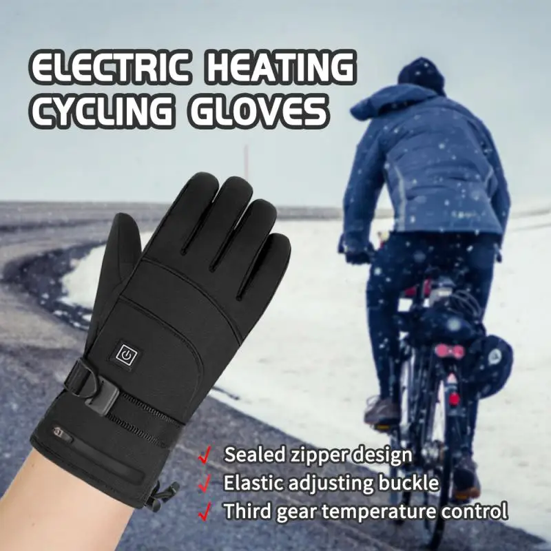 

Heated Gloves 4000Mah Rechargeable Waterproof Warm Gloves Touch Screen 3Levels Temperature Skiing Cycling Motorcycle Gloves