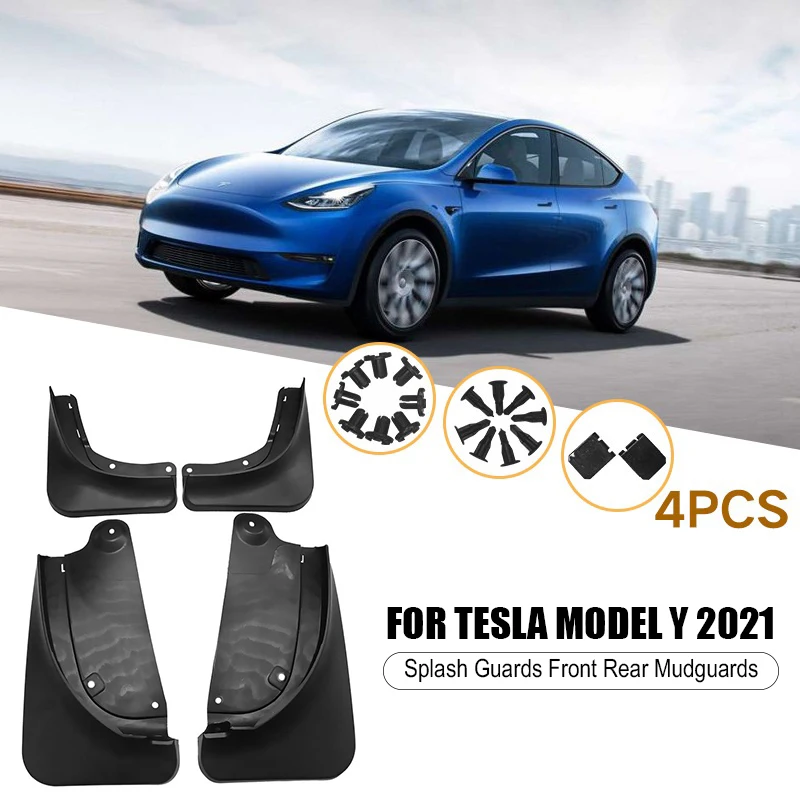 

Для модели Tesla Y 2021 Брызговики автомобильные Брызговики грязеотталкивающая Передняя и задняя бритья 4 шт./компл.