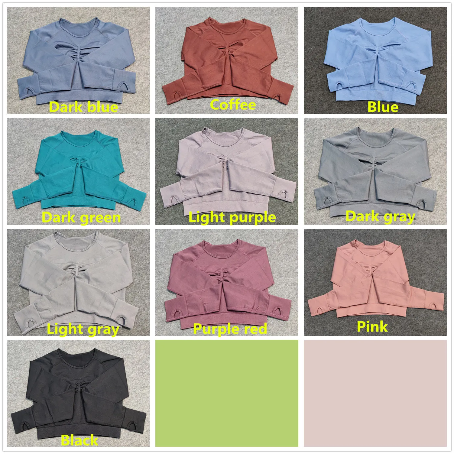 2pcs Sets Women New Seamless Knitted Solid Hip Long Sleeve Yoga Sets Sports Running Fitness Female Suit Workout Gym Clothing