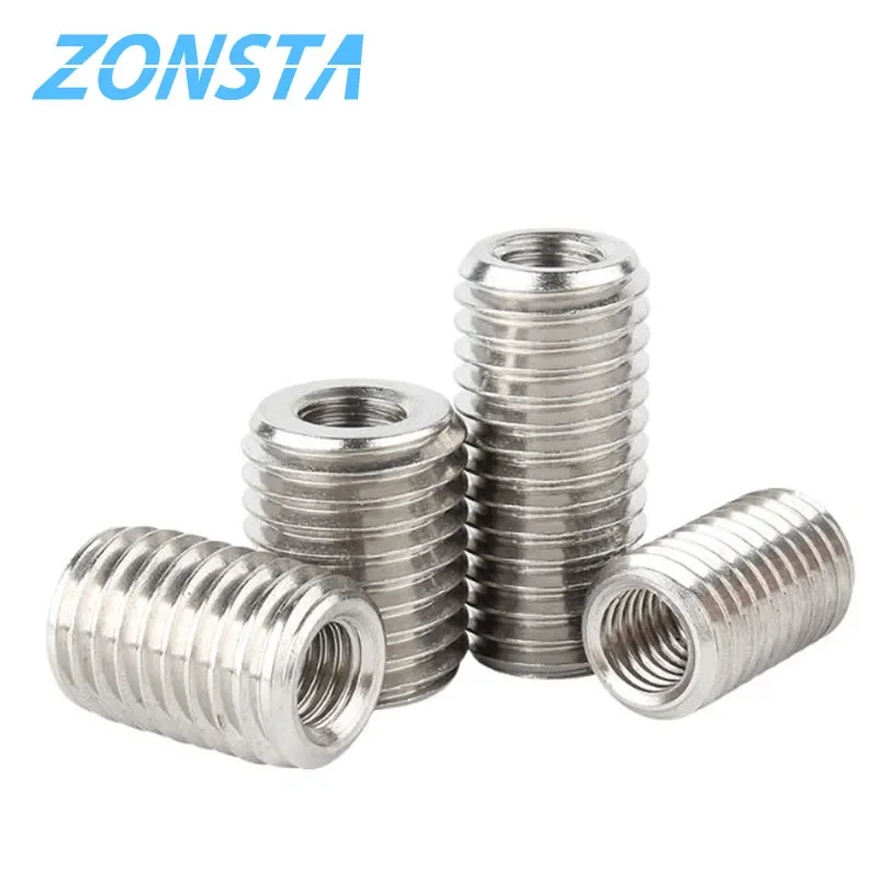 Insert Sleeve Converter Nut Coupler M2 M2.5 M3 M4 M5 M6 M8 M10-M20 304 Stainless Steel Inside Outside Thread Adapter Screw Nuts