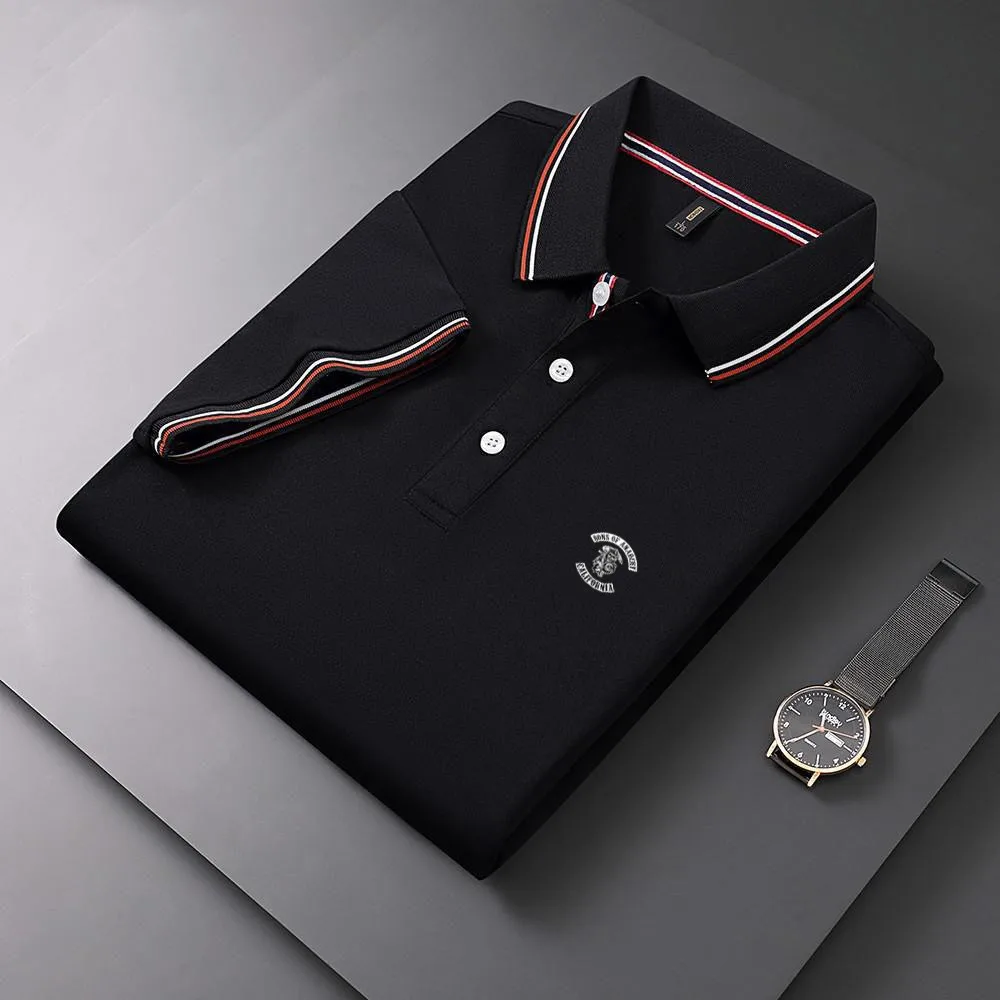 High quality men's polo shirt 2023 summer new high-end business leisure sports lapel short sleeve T-shirt