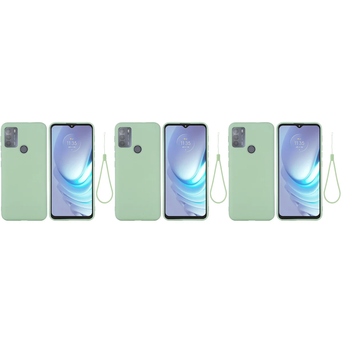 

3pcs Case Anti-scratch Shell with Wrist Strap Compatible for Moto G50