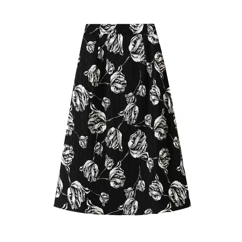 

Шифоновая юбка с цветочным принтом, женская летняя плиссированная юбка с разрезом, эластичная трапециевидная юбка средней длины с высокой талией, юбки плиссе 2023