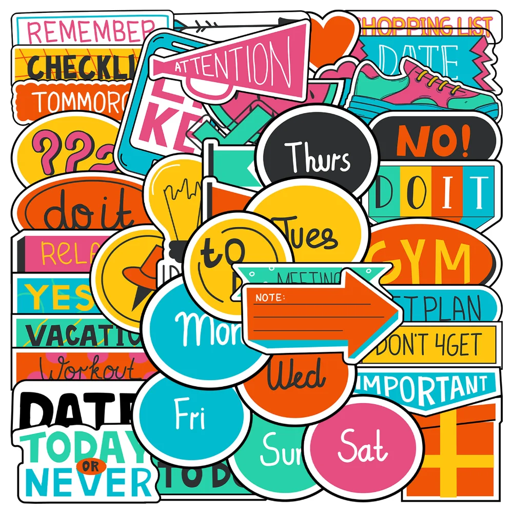 

44 Pcs Cartoon Plan Graffiti Sticker Backpack Suitcase Notebook Scrapbook DIY Children Decoration Thin Stickers Waterproof Decal