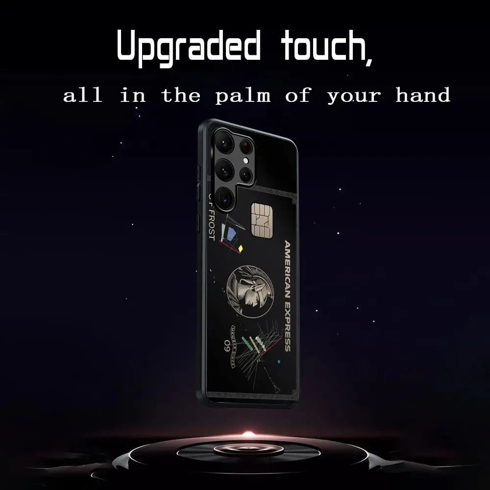 Черный чехол для телефона Amex с дизайном кредитной карты Samsung Galaxy S25 S24 S23 S22 S21 S20 Plus