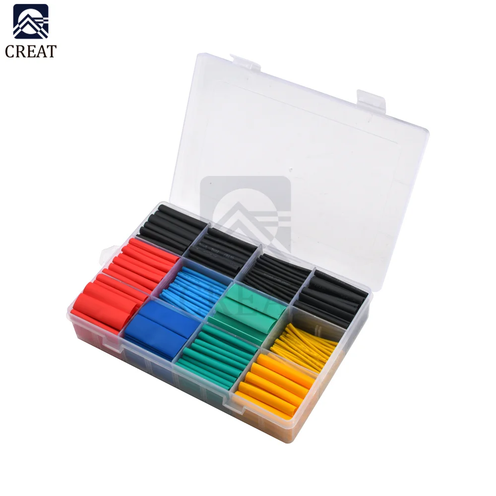 

530Pcs Polyolefin Shrinking Assorted Heat Shrink Tube Wire Cable Insulated Sleeving Tubing Set with Box