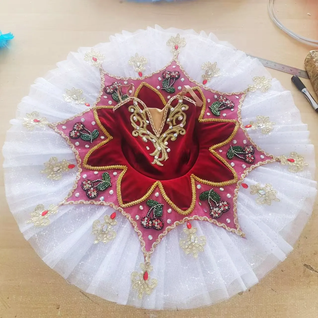 Детское балетное платье с рисунком вишни для девочек балетная пачка детей