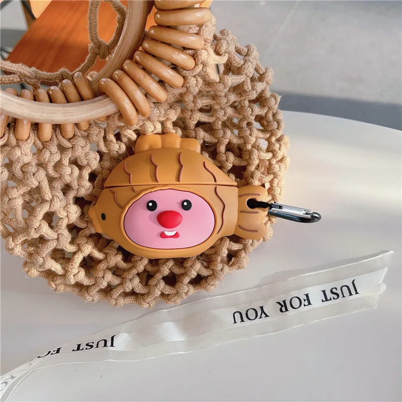

Cartoon Fish Beaver Case for AirPods Pro2 Airpod Pro 1 2 3 Bluetooth Earbuds Charging Box Protective Earphone Case Cover