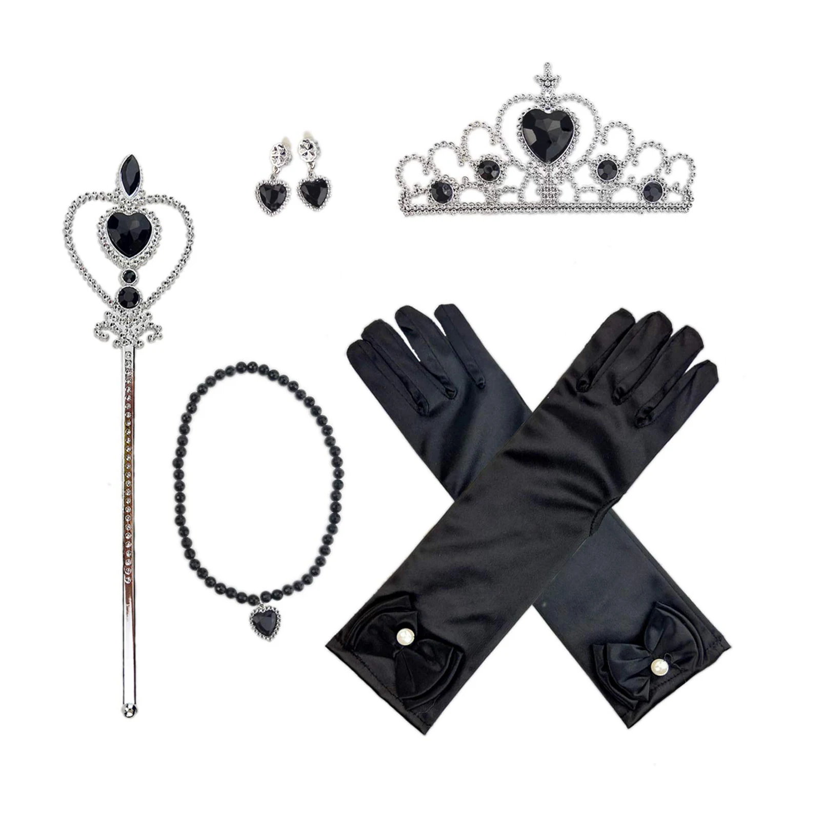 

Princess Dress Up Accessories Princess Crown Gloves Wand Necklace Earrings Party Favors Birthday Gifts Pretend Play Real Make Up