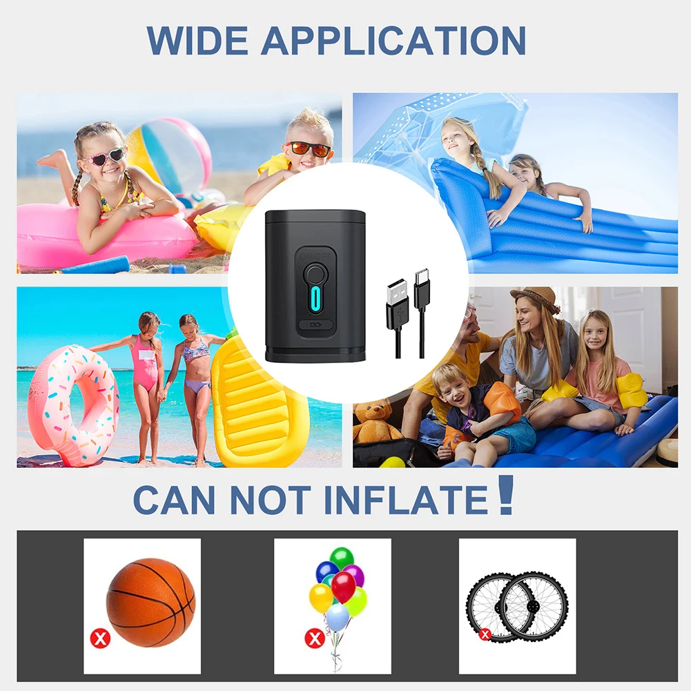 

2 в 1, электрический воздушный насос с USB-зарядкой, 250 л/мин