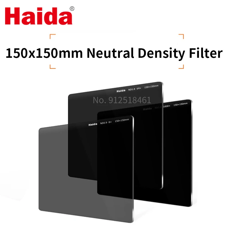 Оптический стеклянный фильтр для камеры Haida 150x150 мм 6x6 ND8x/64x/1000x/4000x/32000x(3/6/10/12/15 Stops ND