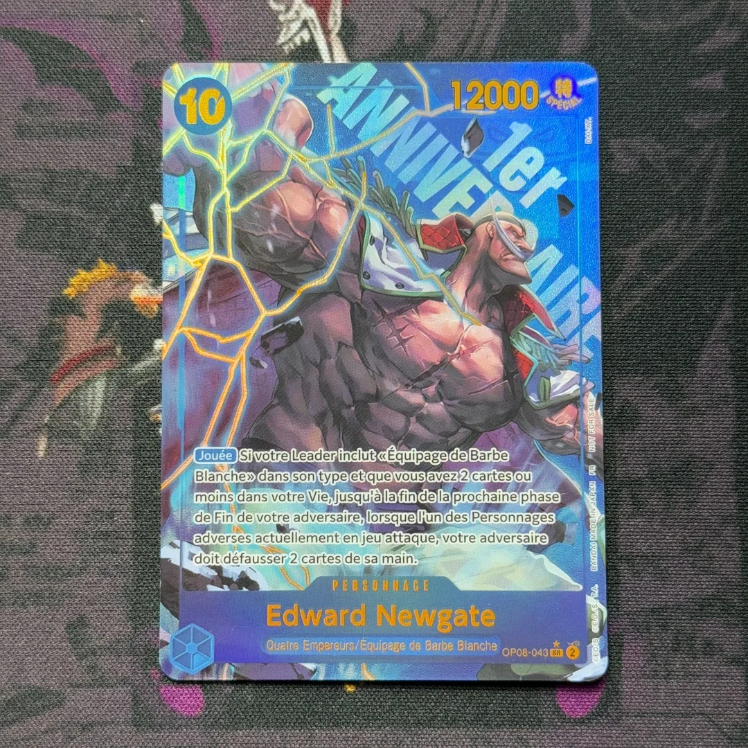 Фото Коллекционная карта Edward Newgate (Франция) для игры One Piece Card Game, посвященная 1-й годовщине OPCG, промо-издание №2