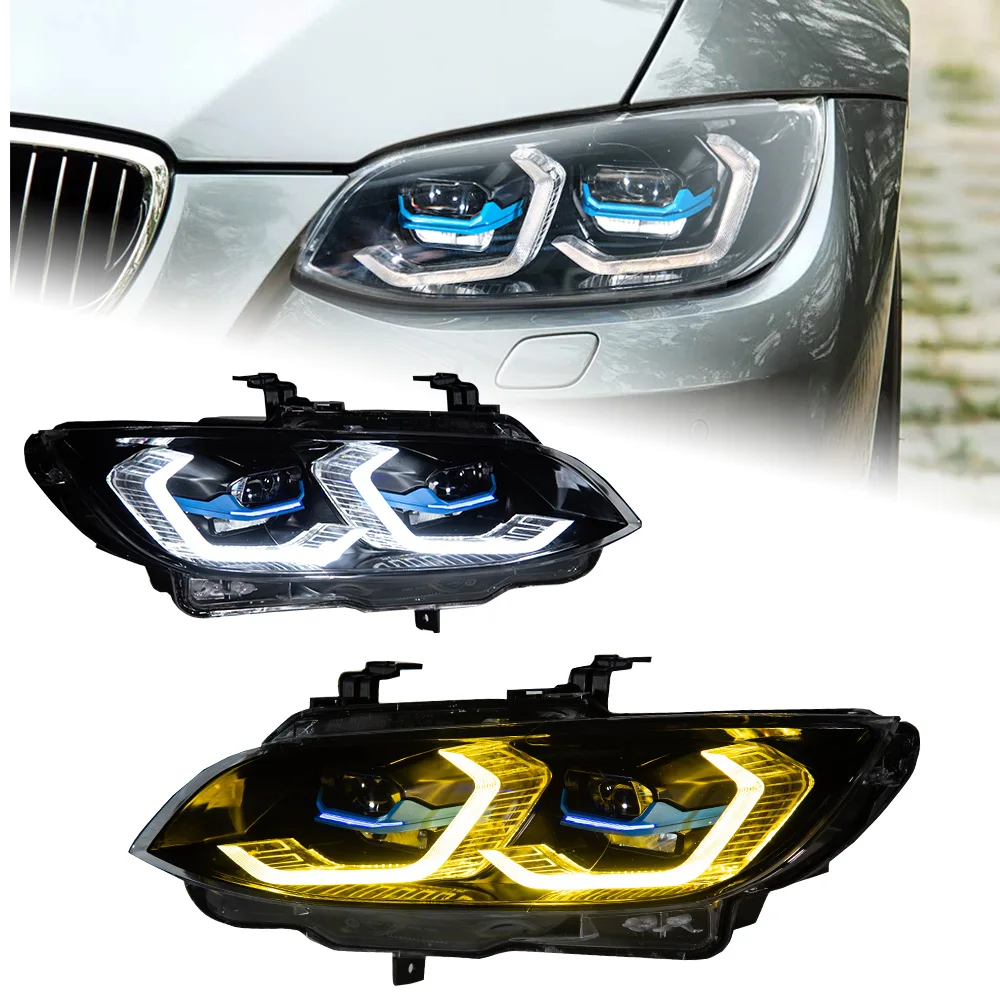 Фото AKD 2 шт. для BMW M3 E92 330i 335i M3 2006-2013 E93, светодиодные фары в стиле R-Line, аксессуары для тюнинга №2