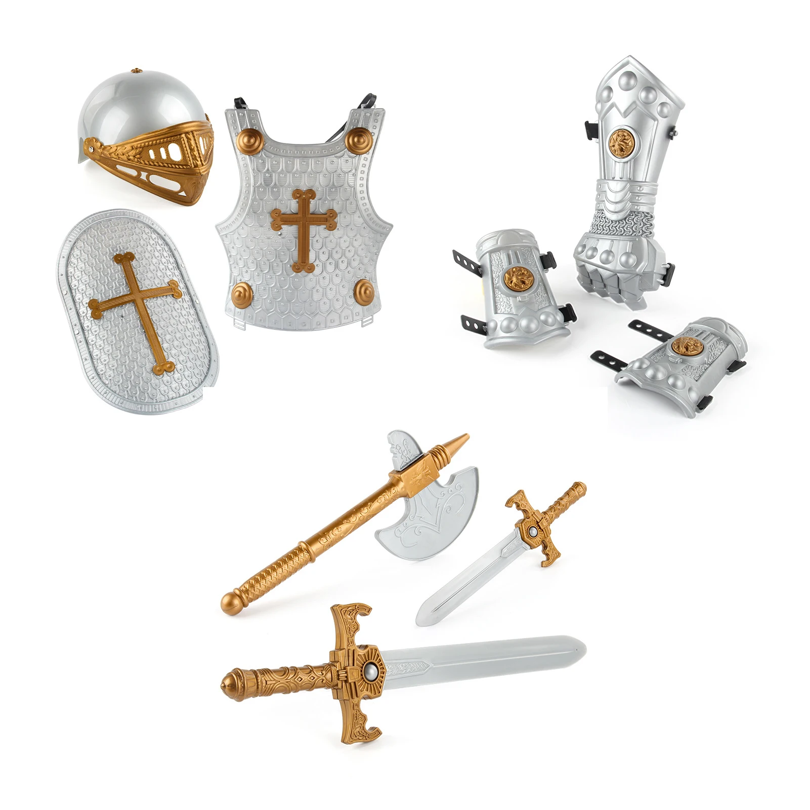 

Knight Armor Set For Kids Medieval Shield Playset Toy America Knight Armor Costume With Weapons And Accessories Kids Cosplay