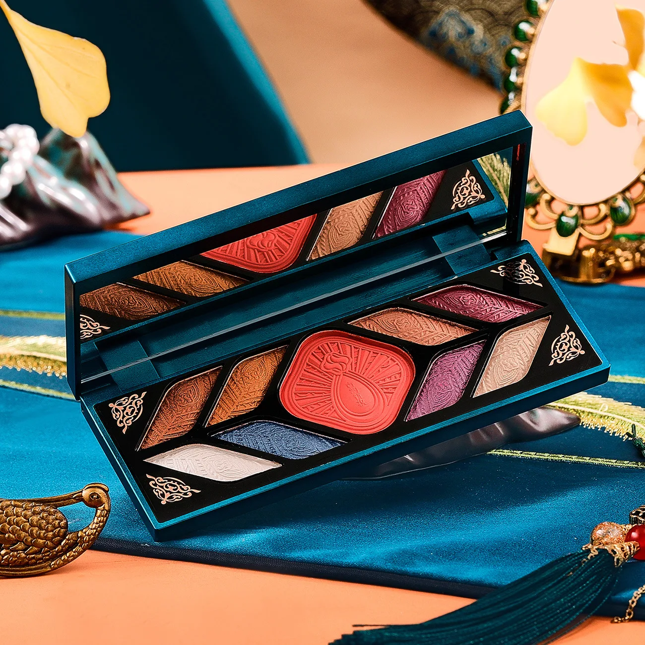 Набор для макияжа в китайском стиле 12 шт. помада тушь тени век кисти набор