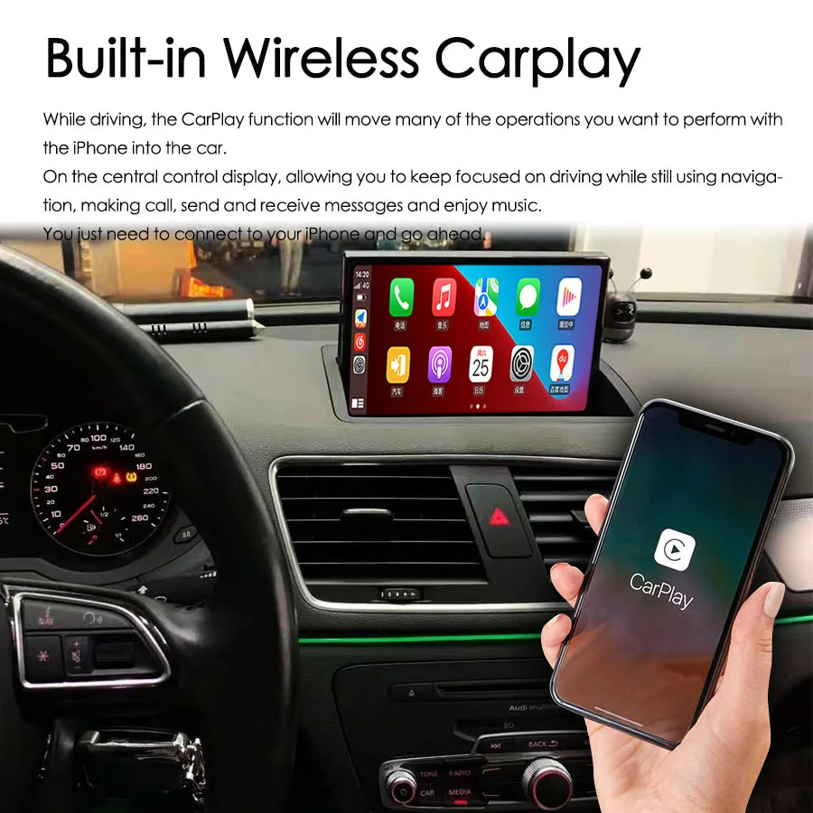 

Автомобильная Мультимедийная стереосистема для Audi Q3, 8 ядер, система Android 13, Google WIFI, 4G, SIM, 6 + 128 ГБ ОЗУ, BT, IPS, сенсорный экран, GPS-навигация, Carplay