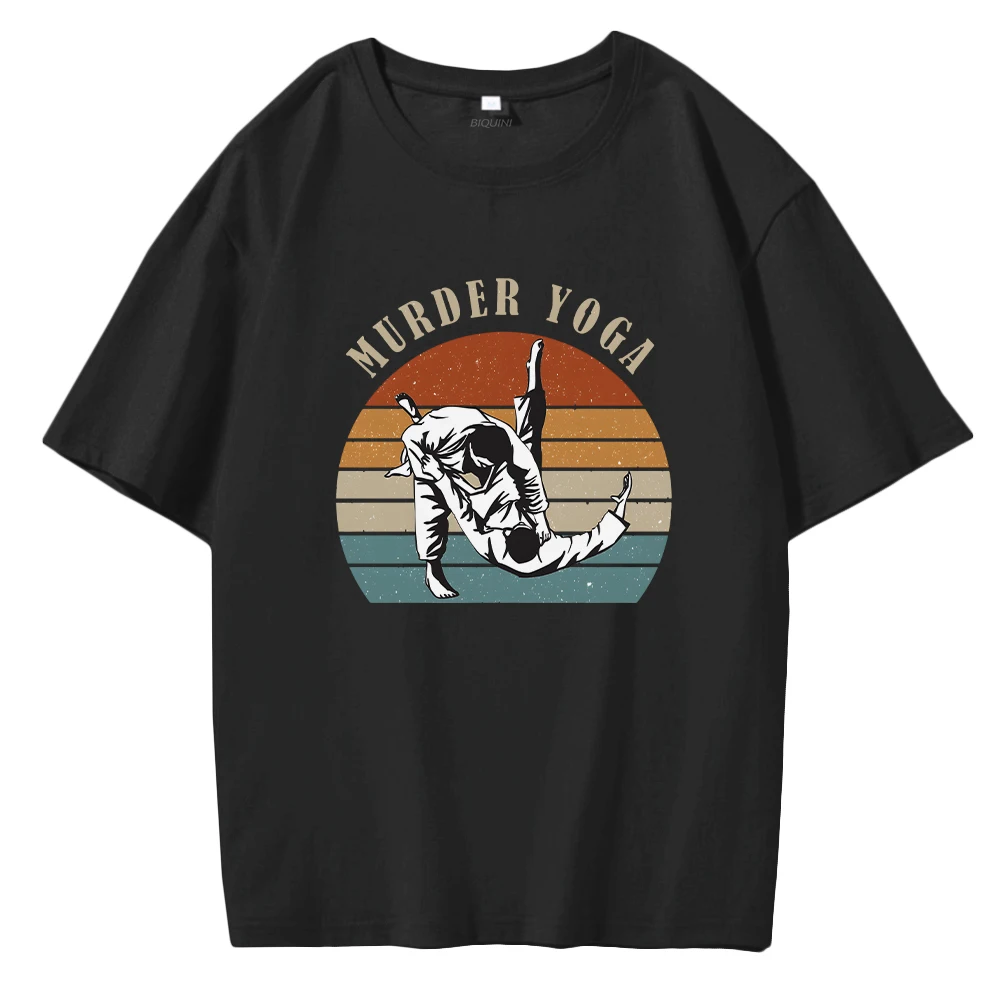 

Yoga Vintaget Shirt Jujitsu Retro Print Short Sleeve Fashion Tops Loose Unisex Spring Summer Men/Women Tshirt Harajuku Aesthetic