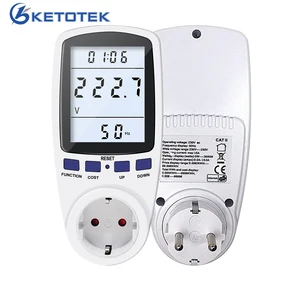Измеритель мощности переменного тока с вилкой европейского стандарта, цифровой ваттметр, ватт-монитор, анализатор потребления электроэнергии, измеритель энергии, Измерительное гнездо