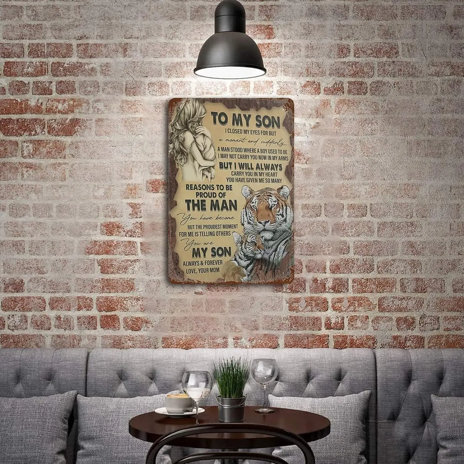 Металлическая жестяная табличка Anique для моему сыну я всегда носить тебе в моем