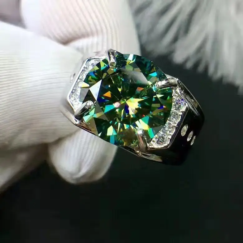 

New Design Domineering Full Blue Ring Main Stone 5 Carat Hearts and Arrows Seiko Inlaid Jewelry Accessories